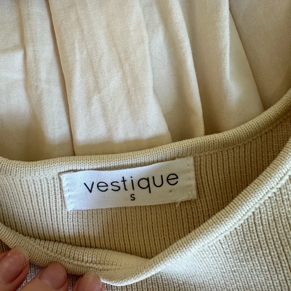 Vestique Cream Ribbed Top - Picture 4 of 5